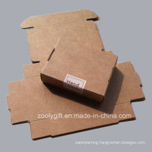 Hand Made Natural Brown Kraft Cardboard Paper Box Falp Packaging